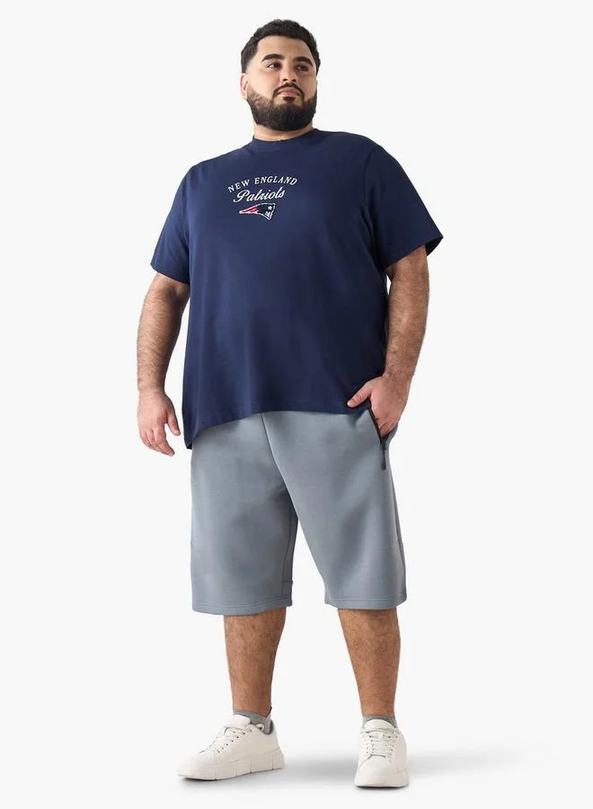 ماكسيم Men Regular Fit Crew Neck Short Sleeve New England Patriots Print T-shirt